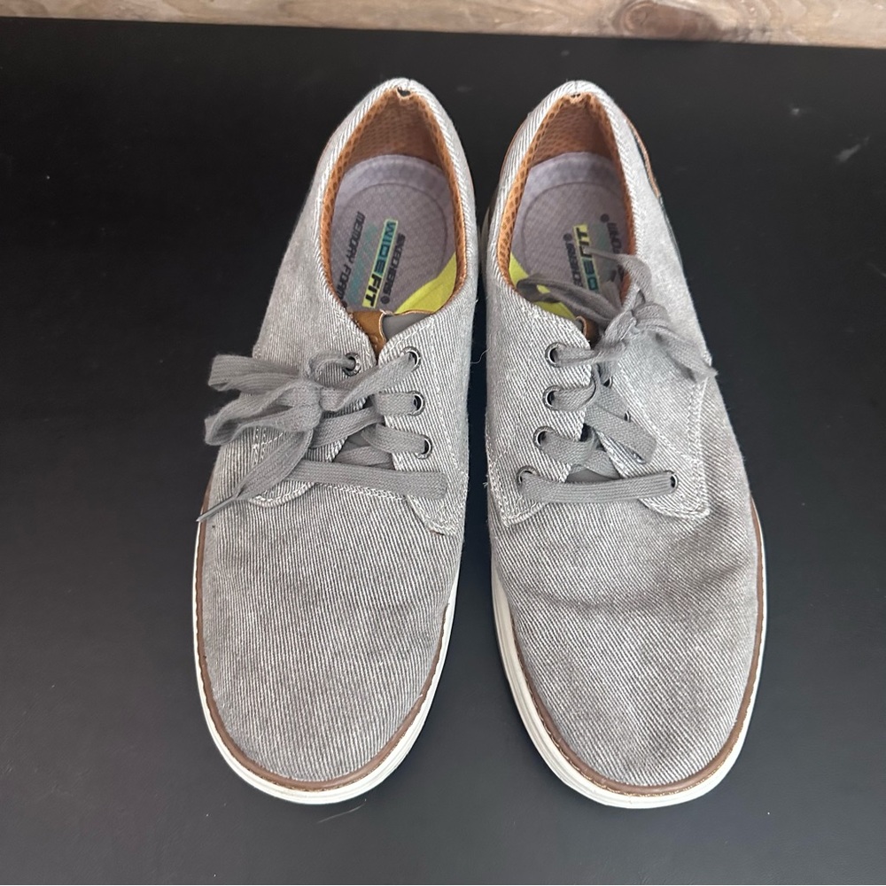 Skechers Mens Moreno Canvas Oxford Shoes 10.5 Business Casual Memory Foam Insole - Picture 6 of 11